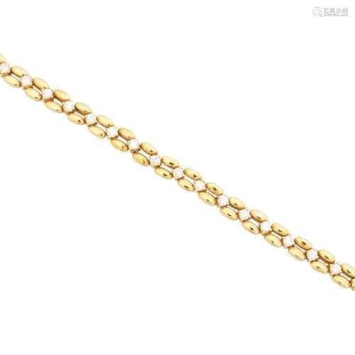 An 18ct gold diamond bracelet,
