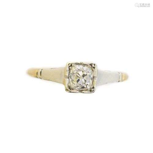 A 9ct gold diamond solitaire ring,