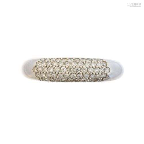 An 18ct gold diamond band ring,