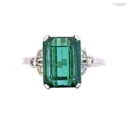 A tourmaline and diamond dress ring,