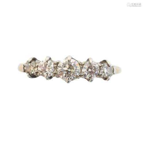 A diamond five stone ring,