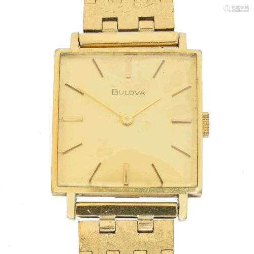 A gold plated Bulova wristwatch,