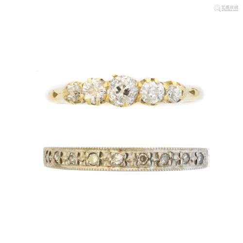 Two diamond dress rings,