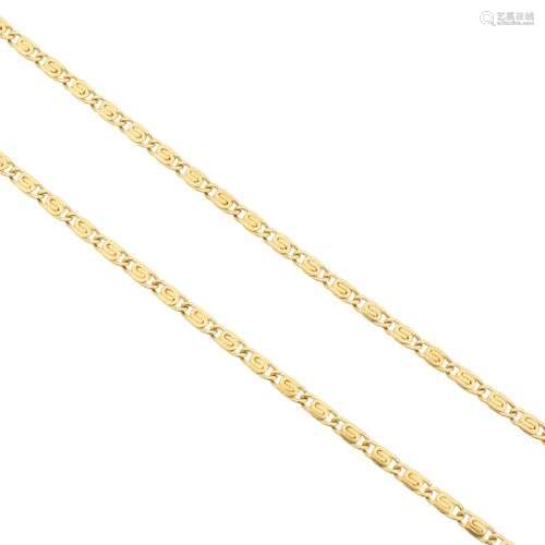 An 18ct gold chain necklace,