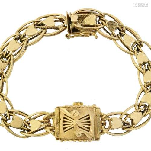 A 9ct gold ladies Tilbury bracelet watch,