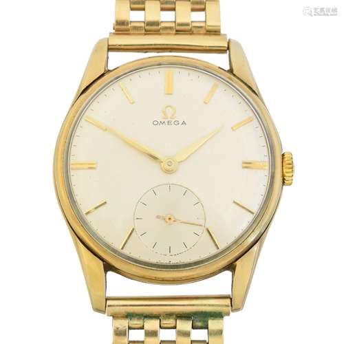 A 9ct gold Omega watch,