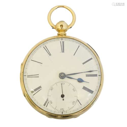 An 18ct gold open face pocket watch,