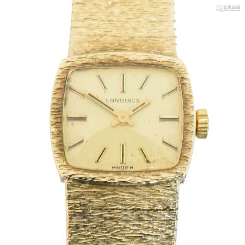 A 1970s 9ct gold Longines watch,