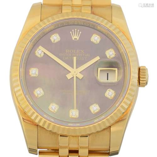 An 18ct gold Rolex Oyster Perpetual Datejust wristwatch,