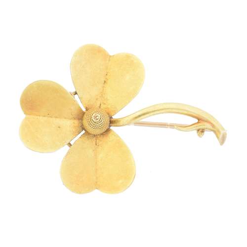 An early 20th century shamrock brooch,