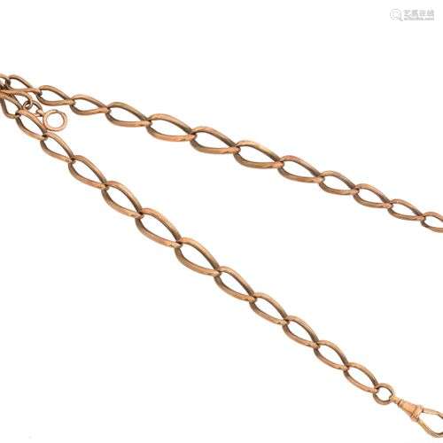 A 9ct gold Albert chain,