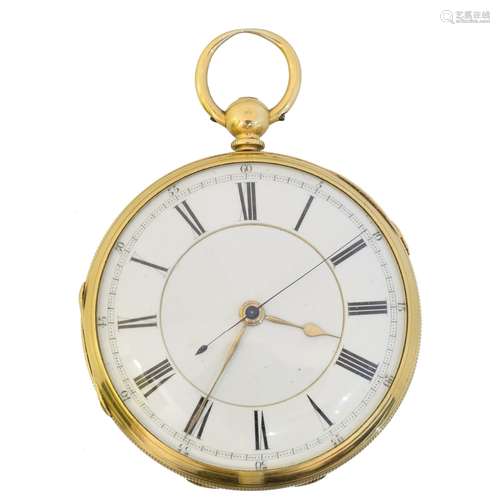 An 18ct gold open face pocket watch by Samuel Welsby,