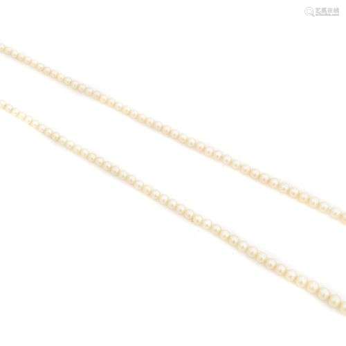 A cultured pearl and diamond necklace,