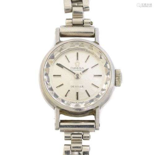 A ladies stainless steel Omega Deville automatic watch,