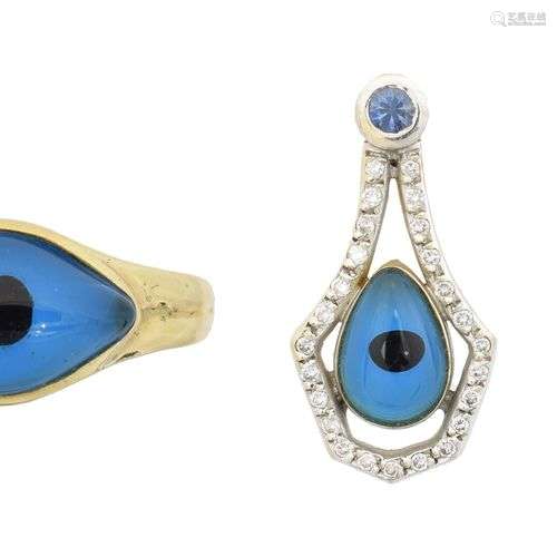 A selection of evil eye jewellery,