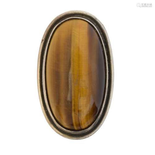 A Georg Jensen tiger's eye ring, no. 46E,