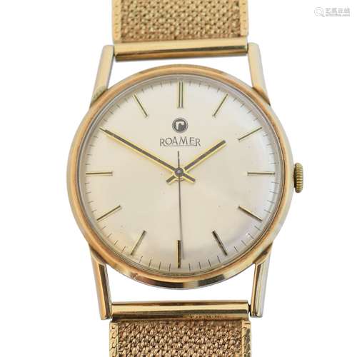 A 9ct gold Roamer wristwatch,