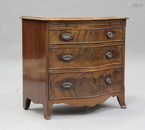 A 20th century George III style mahogany serpentine fronted ...