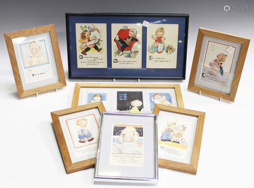 A small group of framed Mabel Lucy Attwell postcards.Buyer’s...