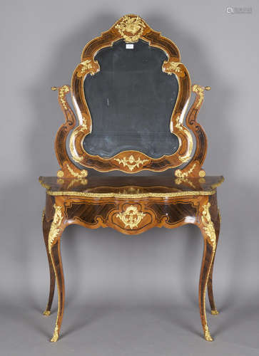 A late 19th/early 20th century French kingwood and rosewood ...