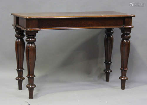 A 19th century mahogany hall table, fitted with a frieze dra...