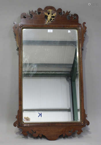 A 20th century George III style mahogany fretwork framed wal...