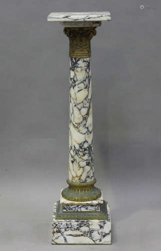 An early 20th century French Calacatta marble and gilt metal...