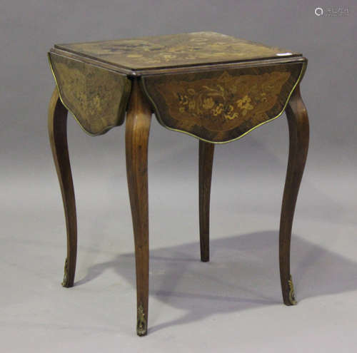 A late 19th century Louis XV style kingwood and marquetry in...