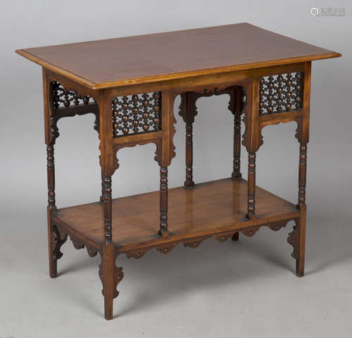 A late Victorian Anglo Moorish walnut rectangular occasional...