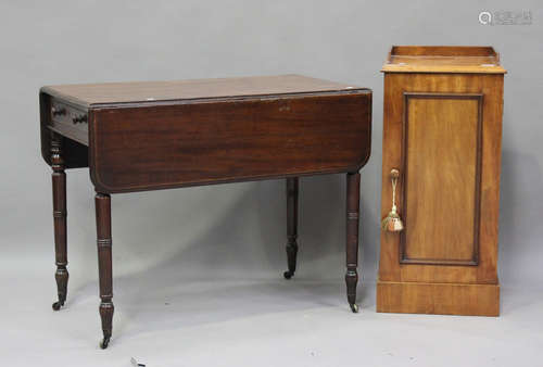 A Victorian mahogany bedside cabinet, height 82cm, width 38c...