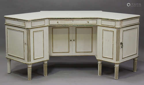 A 20th century French style white and gilt painted dressing ...