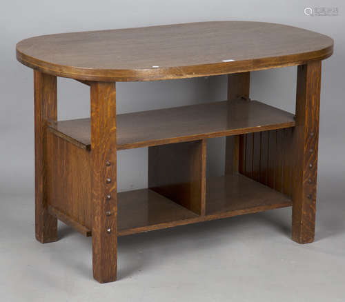 An early 20th century American Arts and Crafts oak library t...