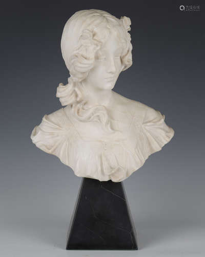 An early 20th century Continental carved white marble head a...