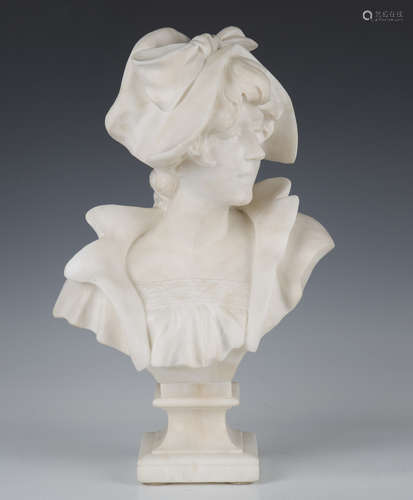 An early 20th century Continental carved white marble head a...