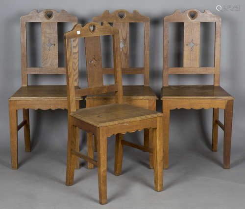 A set of four early 20th century Arts and Crafts style ash d...