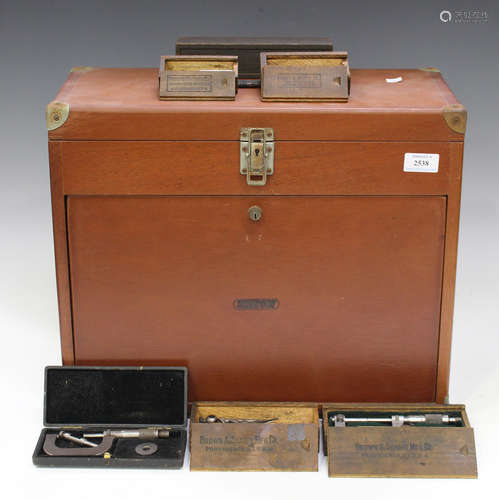 A mid-20th century teak engineering tool cabinet by Union, c...