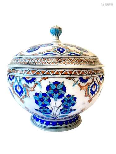 Theodore Deck Impressive Large Sized Iznik Style Cup & Cover...