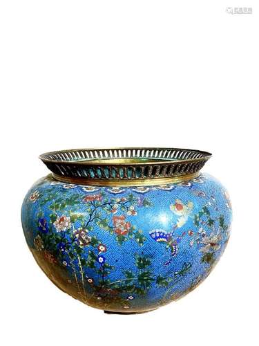 19th Century Large Chinese Cloisonné Jardinière