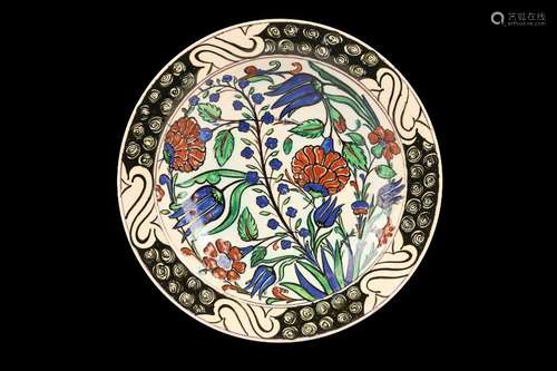 A LATE 19TH CENTURY ITALIAN CANTAGALLI IZNIK STYLE DISH