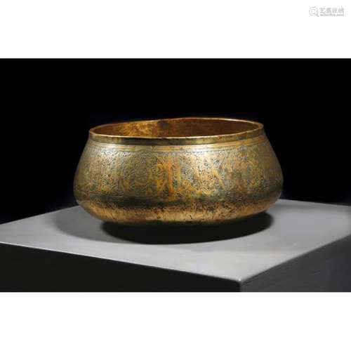 A Mamluk brass bowl 13th Century