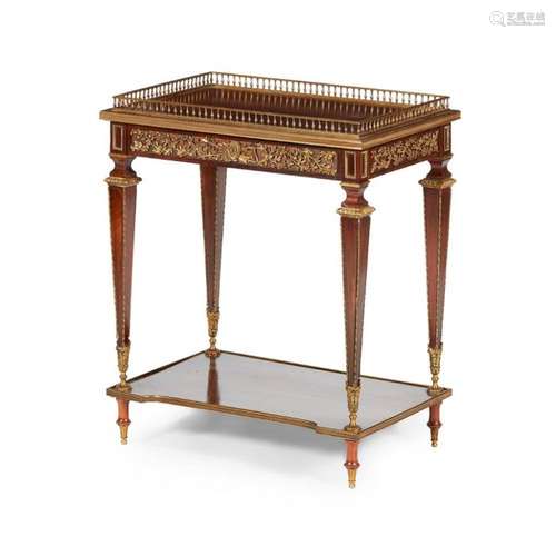 A 19TH CENTURY FRENCH MAHOGANY AND GILT BRONZE MOUNTED TABLE...