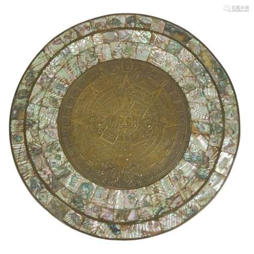 19th Century Mother Of Pearl Indo Portuguese Circular Charge...