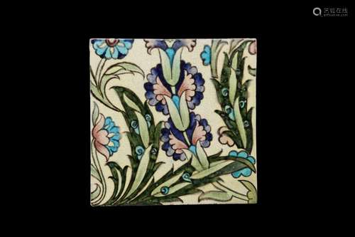 A LATE 19TH CENTURY WILLIAM DE MORGAN GLAZED EARTHENWARE TIL...