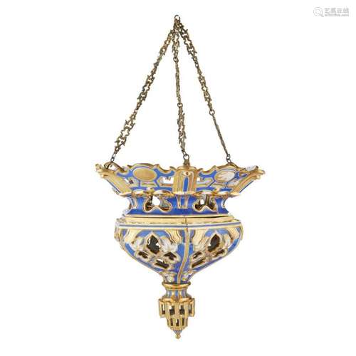 CONTINENTAL PORCELAIN CHANDELIER 19TH CENTURY