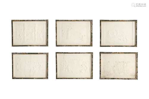 JOHN HENNING (ENGLISH, 1771-1851): A SET OF SIX PLASTER RELI...