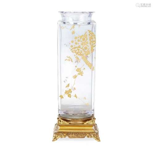 GILT BRONZE MOUNTED BACCARAT 'JAPONISME' GLASS VASE LATE 19T...