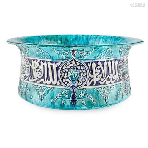 AN IMPRESSIVE MAMLUK STYLE POTTERY BASIN BY THÉODORE DECK Pa...