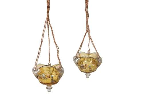 PAIR OF LARGE LATE 19TH CENTURY FRENCH EMILE GALLE GILT AND ...