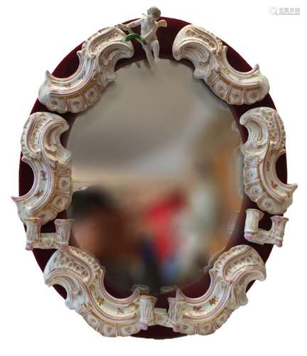 19th Century Meissen Mirror