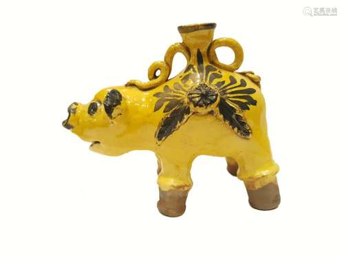 19th Century Canakkale pottery Pig Ewer Jug